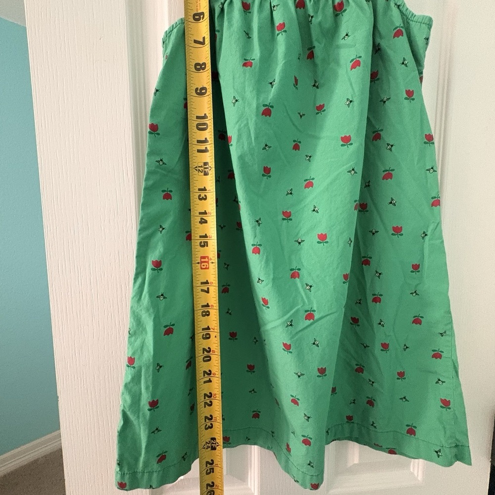 Hanna Andersson Green Tulip & Bee Shift Dress Girl's Size 120 - Picture 4 of 7